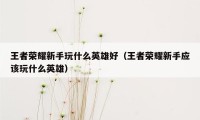 王者荣耀新手玩什么英雄好（王者荣耀新手应该玩什么英雄）