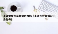 王者荣耀开车会被封号吗（王者在什么情况下会封号）