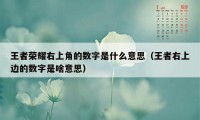 王者荣耀右上角的数字是什么意思（王者右上边的数字是啥意思）