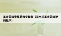 王者荣耀李莫愁教学视频（花木兰王者荣耀视频教学）