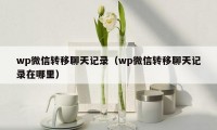 wp微信转移聊天记录（wp微信转移聊天记录在哪里）