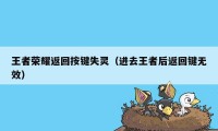 王者荣耀返回按键失灵（进去王者后返回键无效）