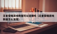 王者荣耀游戏数据可以清理吗（王者荣耀游戏数据怎么清理）