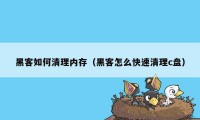 黑客如何清理内存（黑客怎么快速清理c盘）