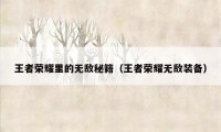 王者荣耀里的无敌秘籍（王者荣耀无敌装备）