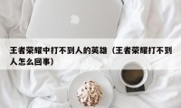 王者荣耀中打不到人的英雄（王者荣耀打不到人怎么回事）