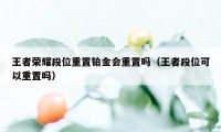 王者荣耀段位重置铂金会重置吗（王者段位可以重置吗）