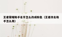 王者荣耀助手名字怎么改成粉色（王者改名助手怎么用）