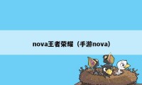 nova王者荣耀（手游nova）