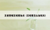 王者荣耀王昭君加点（王昭君怎么加铭文）