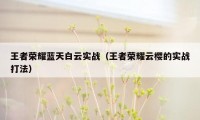 王者荣耀蓝天白云实战（王者荣耀云樱的实战打法）