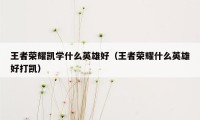 王者荣耀凯学什么英雄好（王者荣耀什么英雄好打凯）