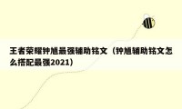 王者荣耀钟馗最强辅助铭文（钟馗辅助铭文怎么搭配最强2021）