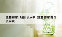 王者荣耀2.2是什么水平（王者星耀2是什么水平）