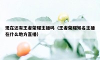 现在还有王者荣耀主播吗（王者荣耀知名主播在什么地方直播）