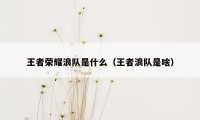 王者荣耀浪队是什么（王者浪队是啥）