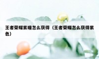 王者荣耀紫瞳怎么获得（王者荣耀怎么获得紫色）