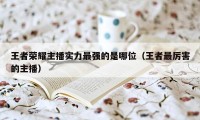 王者荣耀主播实力最强的是哪位（王者最厉害的主播）