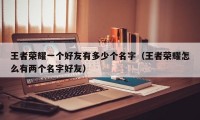 王者荣耀一个好友有多少个名字（王者荣耀怎么有两个名字好友）