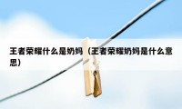 王者荣耀什么是奶妈（王者荣耀奶妈是什么意思）