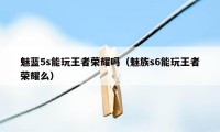 魅蓝5s能玩王者荣耀吗（魅族s6能玩王者荣耀么）