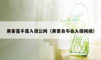 黑客是不是入侵公网（黑客会不会入侵网络）