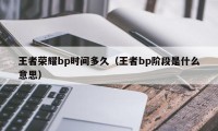 王者荣耀bp时间多久（王者bp阶段是什么意思）