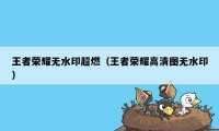 王者荣耀无水印超燃（王者荣耀高清图无水印）