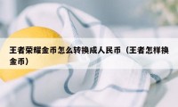 王者荣耀金币怎么转换成人民币（王者怎样换金币）