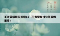 王者荣耀排位等级S8（王者荣耀排位等级哪里看）