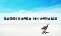 王者荣耀小信法师铭文（小小法师符文套路）