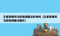 王者荣耀司马懿暗渊魔法好用吗（王者荣耀司马懿暗渊魔法图片）