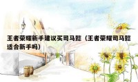 王者荣耀新手建议买司马懿（王者荣耀司马懿适合新手吗）