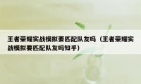 王者荣耀实战模拟要匹配队友吗（王者荣耀实战模拟要匹配队友吗知乎）