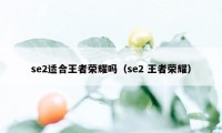 se2适合王者荣耀吗（se2 王者荣耀）