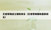 王者荣耀战士辅助排名（王者荣耀辅助最新排名）