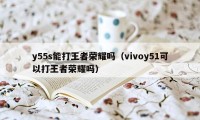 y55s能打王者荣耀吗（vivoy51可以打王者荣耀吗）