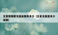 王者荣耀里充值金额有多少（王者充值是多少金额）