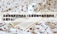 王者荣耀真正的战士（王者荣耀中最厉害的战士是什么）