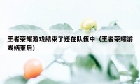 王者荣耀游戏结束了还在队伍中（王者荣耀游戏结束后）