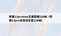 苹果13promax王者荣耀120帧（苹果13pro会支持王者120帧）