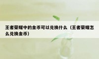 王者荣耀中的金币可以兑换什么（王者荣耀怎么兑换金币）