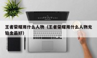 王者荣耀用什么人物（王者荣耀用什么人物充铂金最好）