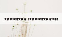 王者荣耀铭文获得（王者荣耀铭文获得知乎）