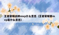 王者荣耀战绩mvp什么意思（王者荣耀里mvp是什么意思）