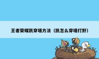 王者荣耀凯穿墙方法（凯怎么穿墙打野）