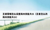 王者荣耀怎么设置局内技能大小（王者怎么改局内技能大小）