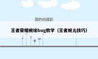 王者荣耀婉瑜bug教学（王者婉儿技巧）