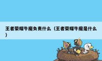 王者荣耀牛魔负责什么（王者荣耀牛魔是什么）