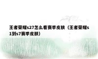 王者荣耀s27怎么看赛季皮肤（王者荣耀s1到s7赛季皮肤）